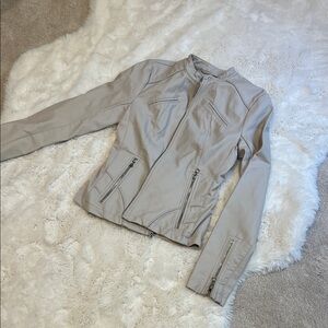 Guess Light Beige Leather Jacket
